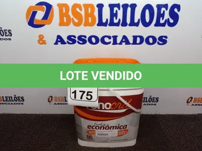 LOTE 175 - 01 BALDE DE TINTA RENOCRIL COR BRANCO NEVE 16L. (NO ESTADO) ATENÇÃO! FAZER A VISITAÇÃO ANTES DE ARREMATAR, NÃO SABEMOS SE FUNCIONA. LEILÃO NÃO TEM GARANTIA E NEM DEVOLUÇÃO, SUJEITO A POSSÍVEIS AVARIAS VISÍVEIS/OCULTAS E/OU AUSÊNCIA DE COMPONENTES.
