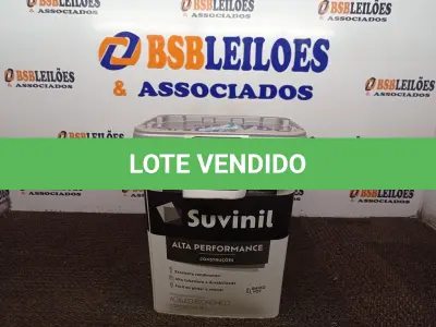 LOTE 040 - 01 BALDE DE TINTA SUVINIL INTERIORES ACRÍLICO FOSCO 18L NA COR FOSCO BRANCO. VENCIMENTO 10/2027 (NOVO)(NO ESTADO) ATENÇÃO! FAZER A VISITAÇÃO ANTES DE ARREMATAR, NÃO SABEMOS SE FUNCIONA. LEILÃO NÃO TEM GARANTIA E NEM DEVOLUÇÃO, SUJEITO A POSSÍVEIS AVARIAS VISÍVEIS/OCULTAS E/OU AUSÊNCIA DE COMPONENTES.