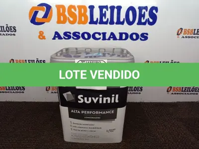 LOTE 130 - 01 BALDE DE TINTA SUVINIL INTERIORES ACRÍLICO FOSCO 18L NA COR FOSCO BRANCO. VENCIMENTO 10/2027 (NOVO)(NO ESTADO) ATENÇÃO! FAZER A VISITAÇÃO ANTES DE ARREMATAR, NÃO SABEMOS SE FUNCIONA. LEILÃO NÃO TEM GARANTIA E NEM DEVOLUÇÃO, SUJEITO A POSSÍVEIS AVARIAS VISÍVEIS/OCULTAS E/OU AUSÊNCIA DE COMPONENTES.