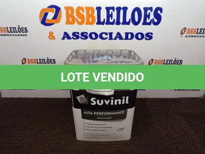 LOTE 160 - 01 BALDE DE TINTA SUVINIL INTERIORES ACRÍLICO FOSCO 18L NA COR FOSCO BRANCO. VENCIMENTO 10/2027 (NOVO)(NO ESTADO) ATENÇÃO! FAZER A VISITAÇÃO ANTES DE ARREMATAR, NÃO SABEMOS SE FUNCIONA. LEILÃO NÃO TEM GARANTIA E NEM DEVOLUÇÃO, SUJEITO A POSSÍVEIS AVARIAS VISÍVEIS/OCULTAS E/OU AUSÊNCIA DE COMPONENTES.