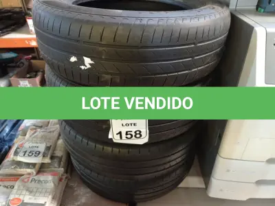 LOTE 158 - 04 PNEUS 185-65-15” MEIA VIDA. (NO ESTADO) ATENÇÃO! FAZER A VISITAÇÃO ANTES DE ARREMATAR, NÃO SABEMOS SE FUNCIONA. LEILÃO NÃO TEM GARANTIA E NEM DEVOLUÇÃO, SUJEITO A POSSÍVEIS AVARIAS VISÍVEIS/OCULTAS E/OU AUSÊNCIA DE COMPONENTES.