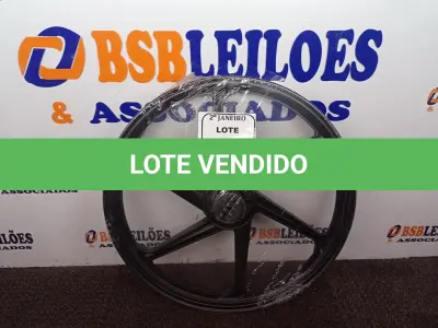 LOTE 410 - 01 RODA P/MOTO CG ARO “17 PARA QUALQUER CG (NOVO). (NO ESTADO) ATENÇÃO! FAZER A VISITAÇÃO ANTES DE ARREMATAR, NÃO SABEMOS SE FUNCIONA. LEILÃO NÃO TEM GARANTIA E NEM DEVOLUÇÃO, SUJEITO A POSSÍVEIS AVARIAS VISÍVEIS/OCULTAS E/OU AUSÊNCIA DE COMPONENTES.