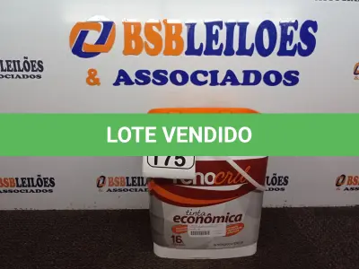 LOTE 175 - 01 BALDE DE TINTA RENOCRIL COR BRANCO NEVE 16L. (NO ESTADO) ATENÇÃO! FAZER A VISITAÇÃO ANTES DE ARREMATAR, NÃO SABEMOS SE FUNCIONA. LEILÃO NÃO TEM GARANTIA E NEM DEVOLUÇÃO, SUJEITO A POSSÍVEIS AVARIAS VISÍVEIS/OCULTAS E/OU AUSÊNCIA DE COMPONENTES.