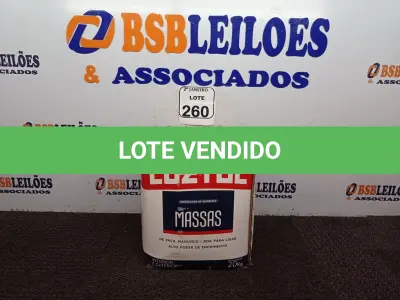 LOTE 260 - 01 CAIXA COM MASSA CORRIDA 20KG. (NO ESTADO) ATENÇÃO! FAZER A VISITAÇÃO ANTES DE ARREMATAR, NÃO SABEMOS SE FUNCIONA. LEILÃO NÃO TEM GARANTIA E NEM DEVOLUÇÃO, SUJEITO A POSSÍVEIS AVARIAS VISÍVEIS/OCULTAS E/OU AUSÊNCIA DE COMPONENTES.