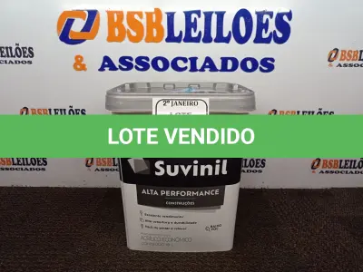 LOTE 280 - 01 BALDE DE TINTA SUVINIL INTERIORES ACRÍLICO FOSCO 18L NA COR FOSCO BRANCO. VENCIMENTO 10/2027 (NOVO)(NO ESTADO) ATENÇÃO! FAZER A VISITAÇÃO ANTES DE ARREMATAR, NÃO SABEMOS SE FUNCIONA. LEILÃO NÃO TEM GARANTIA E NEM DEVOLUÇÃO, SUJEITO A POSSÍVEIS AVARIAS VISÍVEIS/OCULTAS E/OU AUSÊNCIA DE COMPONENTES.