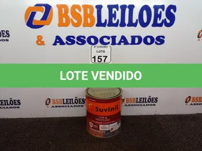 LOTE 157 - 01 LATA DE TINTA SUVINIL ESMALTE PREMIUM INTERIOR/EXTERIOR 3,6L NA COR MARROM. (NO ESTADO) ATENÇÃO! FAZER A VISITAÇÃO ANTES DE ARREMATAR, NÃO SABEMOS SE FUNCIONA. LEILÃO NÃO TEM GARANTIA E NEM DEVOLUÇÃO, SUJEITO A POSSÍVEIS AVARIAS VISÍVEIS/OCULTAS E/OU AUSÊNCIA DE COMPONENTES.