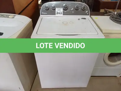 LOTE 343 - 01 MÁQUINA DE LAVAR ROUPAS WHIRLPOOL 127V. (NO ESTADO) ATENÇÃO! FAZER A VISITAÇÃO ANTES DE ARREMATAR, NÃO SABEMOS SE FUNCIONA. LEILÃO NÃO TEM GARANTIA E NEM DEVOLUÇÃO, SUJEITO A POSSÍVEIS AVARIAS VISÍVEIS/OCULTAS E/OU AUSÊNCIA DE COMPONENTES.