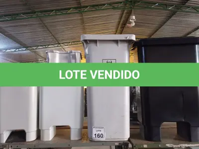 LOTE 160 - 01 LOTE DE LIXEIRAS COM AVARIAS. (NO ESTADO) ATENÇÃO! FAZER A VISITAÇÃO ANTES DE ARREMATAR, NÃO SABEMOS SE FUNCIONA. LEILÃO NÃO TEM GARANTIA E NEM DEVOLUÇÃO, SUJEITO A POSSÍVEIS AVARIAS VISÍVEIS/OCULTAS E/OU AUSÊNCIA DE COMPONENTES.