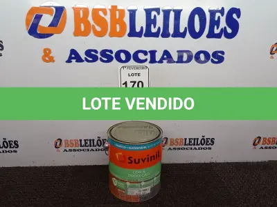 LOTE 170 - 01 LATA DE TINTA ESMALTE PARA MADEIRA E METAIS SUVINIL BRILHANTE PLATINA DE 3,6L. (NO ESTADO) ATENÇÃO! FAZER A VISITAÇÃO ANTES DE ARREMATAR, NÃO SABEMOS SE FUNCIONA. LEILÃO NÃO TEM GARANTIA E NEM DEVOLUÇÃO, SUJEITO A POSSÍVEIS AVARIAS VISÍVEIS/OCULTAS E/OU AUSÊNCIA DE COMPONENTES.
