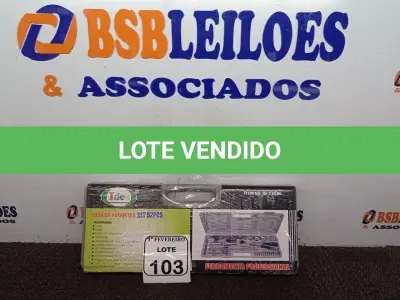 LOTE 103 - 01 JOGO DE SOQUETES SET52PCS. (NOVO) (NO ESTADO) ATENÇÃO! FAZER A VISITAÇÃO ANTES DE ARREMATAR, NÃO SABEMOS SE FUNCIONA. LEILÃO NÃO TEM GARANTIA E NEM DEVOLUÇÃO, SUJEITO A POSSÍVEIS AVARIAS VISÍVEIS/OCULTAS E/OU AUSÊNCIA DE COMPONENTES.