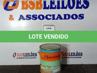 LOTE 263 - 01 LATA DE TINTA ESMALTE PARA MADEIRA E METAIS SUVINIL BRILHANTE PLATINA 3,6 L. (NO ESTADO) ATENÇÃO! FAZER A VISITAÇÃO ANTES DE ARREMATAR, NÃO SABEMOS SE FUNCIONA. LEILÃO NÃO TEM GARANTIA E NEM DEVOLUÇÃO, SUJEITO A POSSÍVEIS AVARIAS VISÍVEIS/OCULTAS E/OU AUSÊNCIA DE COMPONENTES.