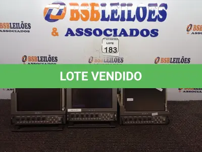 LOTE 183 - 03 MONITORES DE VÍDEO MARCA SONY. (NO ESTADO) ATENÇÃO! FAZER A VISITAÇÃO ANTES DE ARREMATAR, NÃO SABEMOS SE FUNCIONA. LEILÃO NÃO TEM GARANTIA E NEM DEVOLUÇÃO, SUJEITO A POSSÍVEIS AVARIAS VISÍVEIS/OCULTAS E/OU AUSÊNCIA DE COMPONENTES.