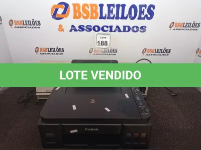 LOTE 188 - 01 IMPRESSORA MARCA CANON G3110 E 03 RELÓGIOS DE PONTO MARCA HENRY. (NO ESTADO) ATENÇÃO! FAZER A VISITAÇÃO ANTES DE ARREMATAR, NÃO SABEMOS SE FUNCIONA. LEILÃO NÃO TEM GARANTIA E NEM DEVOLUÇÃO, SUJEITO A POSSÍVEIS AVARIAS VISÍVEIS/OCULTAS E/OU AUSÊNCIA DE COMPONENTES.