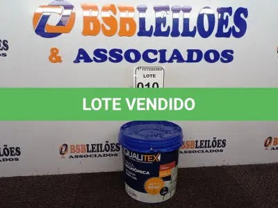 LOTE 010 - 01 GALÃO DE TINTA PARA INTERIOR 3,6L COR AREIA MARCA QUALITEX. (NOVO) (NO ESTADO) ATENÇÃO! FAZER A VISITAÇÃO ANTES DE ARREMATAR, NÃO SABEMOS SE FUNCIONA. LEILÃO NÃO TEM GARANTIA E NEM DEVOLUÇÃO, SUJEITO A POSSÍVEIS AVARIAS VISÍVEIS/OCULTAS E/OU AUSÊNCIA DE COMPONENTES.