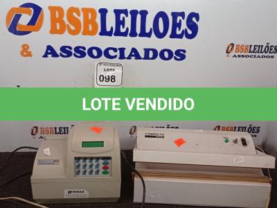 LOTE 098 - 01 PLASTIFICADORA DE PLÁSTICO COMPACTA PRINT E UMA MÁQUINA DE CHEQUE. (NO ESTADO) ATENÇÃO! FAZER A VISITAÇÃO ANTES DE ARREMATAR, NÃO SABEMOS SE FUNCIONA. LEILÃO NÃO TEM GARANTIA E NEM DEVOLUÇÃO, SUJEITO A POSSÍVEIS AVARIAS VISÍVEIS/OCULTAS E/OU AUSÊNCIA DE COMPONENTES.
