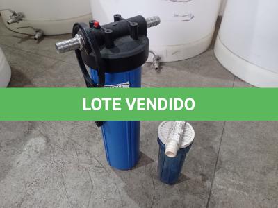 LOTE 013 - 02 FILTROS PARA ÁGUA. (NO ESTADO) ATENÇÃO! FAZER A VISITAÇÃO ANTES DE ARREMATAR, NÃO SABEMOS SE FUNCIONA. LEILÃO NÃO TEM GARANTIA E NEM DEVOLUÇÃO, SUJEITO A POSSÍVEIS AVARIAS VISÍVEIS/OCULTAS E/OU AUSÊNCIA DE COMPONENTES.