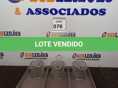 LOTE 076 - 01 KIT DE FRITADEIRA C/06 PEÇAS. (NO ESTADO) ATENÇÃO! FAZER A VISITAÇÃO ANTES DE ARREMATAR, NÃO SABEMOS SE FUNCIONA. LEILÃO NÃO TEM GARANTIA E NEM DEVOLUÇÃO, SUJEITO A POSSÍVEIS AVARIAS VISÍVEIS/OCULTAS E/OU AUSÊNCIA DE COMPONENTES.