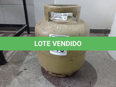 LOTE 016 - 01 BOTIJÃO DE GÁS 13KG. (NO ESTADO) ATENÇÃO! FAZER A VISITAÇÃO ANTES DE ARREMATAR, NÃO SABEMOS SE FUNCIONA. LEILÃO NÃO TEM GARANTIA E NEM DEVOLUÇÃO, SUJEITO A POSSÍVEIS AVARIAS VISÍVEIS/OCULTAS E/OU AUSÊNCIA DE COMPONENTES.