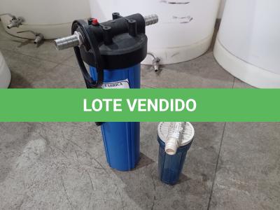 LOTE 013 - 02 FILTROS PARA ÁGUA. (NO ESTADO) ATENÇÃO! FAZER A VISITAÇÃO ANTES DE ARREMATAR, NÃO SABEMOS SE FUNCIONA. LEILÃO NÃO TEM GARANTIA E NEM DEVOLUÇÃO, SUJEITO A POSSÍVEIS AVARIAS VISÍVEIS/OCULTAS E/OU AUSÊNCIA DE COMPONENTES.