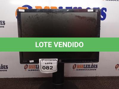 LOTE 082 - 01 MONITOR LCD 19’’ MARCA HP. (NO ESTADO) ATENÇÃO! FAZER A VISITAÇÃO ANTES DE ARREMATAR, NÃO SABEMOS SE FUNCIONA. LEILÃO NÃO TEM GARANTIA E NEM DEVOLUÇÃO, SUJEITO A POSSÍVEIS AVARIAS VISÍVEIS/OCULTAS E/OU AUSÊNCIA DE COMPONENTES.