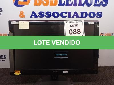 LOTE 088 - 01 MONITOR 15’’ LCD MARCA AOC. (NO ESTADO) ATENÇÃO! FAZER A VISITAÇÃO ANTES DE ARREMATAR, NÃO SABEMOS SE FUNCIONA. LEILÃO NÃO TEM GARANTIA E NEM DEVOLUÇÃO, SUJEITO A POSSÍVEIS AVARIAS VISÍVEIS/OCULTAS E/OU AUSÊNCIA DE COMPONENTES.