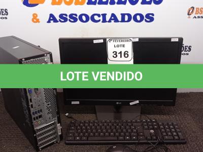 LOTE 316 -  01 CPU LENOVO E 01 MONITOR LG COM TECLADO. (NO ESTADO) ATENÇÃO! FAZER A VISITAÇÃO ANTES DE ARREMATAR, NÃO SABEMOS SE FUNCIONA. LEILÃO NÃO TEM GARANTIA E NEM DEVOLUÇÃO, SUJEITO A POSSÍVEIS AVARIAS VISÍVEIS/OCULTAS E/OU AUSÊNCIA DE COMPONENTES.
