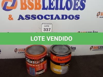 LOTE 337 - 01 LATA DE TINTA DE PISO SUVINIL NA COR VERMELHO FOSCO 3,6L E 01 LATA DE TINTA ESMALTE SINTÉTICO GLASURIT NA COR LARANJA BRILHANTE 3,6L.  (NO ESTADO) ATENÇÃO! FAZER A VISITAÇÃO ANTES DE ARREMATAR, NÃO SABEMOS SE FUNCIONA. LEILÃO NÃO TEM GARANTIA E NEM DEVOLUÇÃO, SUJEITO A POSSÍVEIS AVARIAS VISÍVEIS/OCULTAS E/OU AUSÊNCIA DE COMPONENTES.