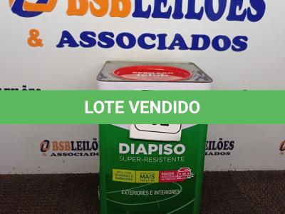 LOTE 302 - 01 LATA DE TINTA IQUINE DIA PISO NA 18 L. (NO ESTADO) ATENÇÃO! FAZER A VISITAÇÃO ANTES DE ARREMATAR, NÃO SABEMOS SE FUNCIONA. LEILÃO NÃO TEM GARANTIA E NEM DEVOLUÇÃO, SUJEITO A POSSÍVEIS AVARIAS VISÍVEIS/OCULTAS E/OU AUSÊNCIA DE COMPONENTES.