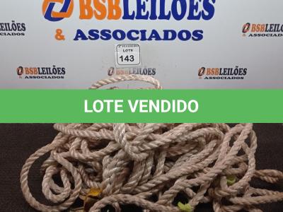 LOTE 143 - 01 LOTE COM CORDAS PARA RAPEL. (NO ESTADO) ATENÇÃO! FAZER A VISITAÇÃO ANTES DE ARREMATAR, NÃO SABEMOS SE FUNCIONA. LEILÃO NÃO TEM GARANTIA E NEM DEVOLUÇÃO, SUJEITO A POSSÍVEIS AVARIAS VISÍVEIS/OCULTAS E/OU AUSÊNCIA DE COMPONENTES.