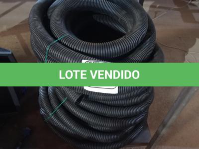 LOTE 227 - 02 ROLOS DE MANGUEIRA CORRUGADA NA COR PRETA.  (NO ESTADO) ATENÇÃO! FAZER A VISITAÇÃO ANTES DE ARREMATAR, NÃO SABEMOS SE FUNCIONA. LEILÃO NÃO TEM GARANTIA E NEM DEVOLUÇÃO, SUJEITO A POSSÍVEIS AVARIAS VISÍVEIS/OCULTAS E/OU AUSÊNCIA DE COMPONENTES.