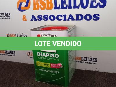 LOTE 302 - 01 LATA DE TINTA IQUINE DIA PISO NA 18 L. (NO ESTADO) ATENÇÃO! FAZER A VISITAÇÃO ANTES DE ARREMATAR, NÃO SABEMOS SE FUNCIONA. LEILÃO NÃO TEM GARANTIA E NEM DEVOLUÇÃO, SUJEITO A POSSÍVEIS AVARIAS VISÍVEIS/OCULTAS E/OU AUSÊNCIA DE COMPONENTES.