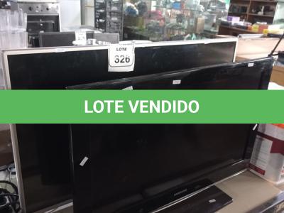 LOTE 326 -  01TV LG 42” E 01 TV SAMSUNG 32”. (NO ESTADO) ATENÇÃO! FAZER A VISITAÇÃO ANTES DE ARREMATAR, NÃO SABEMOS SE FUNCIONA. LEILÃO NÃO TEM GARANTIA E NEM DEVOLUÇÃO, SUJEITO A POSSÍVEIS AVARIAS VISÍVEIS/OCULTAS E/OU AUSÊNCIA DE COMPONENTES.