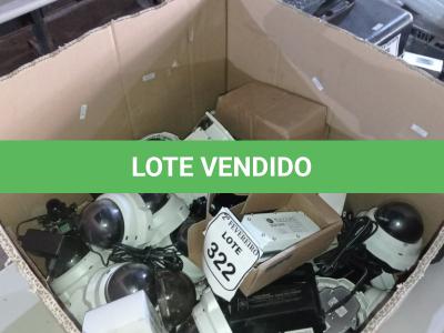 LOTE 322 -  01 LOTE COM CÂMERAS IP      AXIS (NO ESTADO) ATENÇÃO! FAZER A VISITAÇÃO ANTES DE ARREMATAR, NÃO SABEMOS SE FUNCIONA. LEILÃO NÃO TEM GARANTIA E NEM DEVOLUÇÃO, SUJEITO A POSSÍVEIS AVARIAS VISÍVEIS/OCULTAS E/OU AUSÊNCIA DE COMPONENTES.