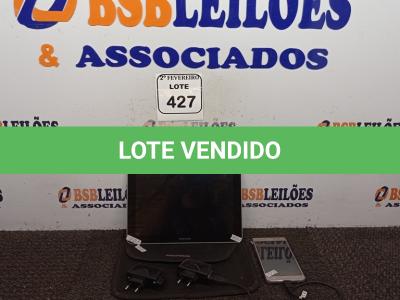 LOTE 427 - 01 TABLET SAMSUNG E 01 CELULAR SAMSUNG. (NO ESTADO) ATENÇÃO! FAZER A VISITAÇÃO ANTES DE ARREMATAR, NÃO SABEMOS SE FUNCIONA. LEILÃO NÃO TEM GARANTIA E NEM DEVOLUÇÃO, SUJEITO A POSSÍVEIS AVARIAS VISÍVEIS/OCULTAS E/OU AUSÊNCIA DE COMPONENTES.