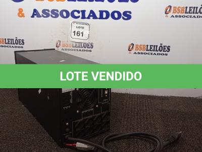 LOTE 161 - 01 NOBREAK IHS 1,500W MARCA NHS. (NO ESTADO) ATENÇÃO! FAZER A VISITAÇÃO ANTES DE ARREMATAR, NÃO SABEMOS SE FUNCIONA. LEILÃO NÃO TEM GARANTIA E NEM DEVOLUÇÃO, SUJEITO A POSSÍVEIS AVARIAS VISÍVEIS/OCULTAS E/OU AUSÊNCIA DE COMPONENTES.