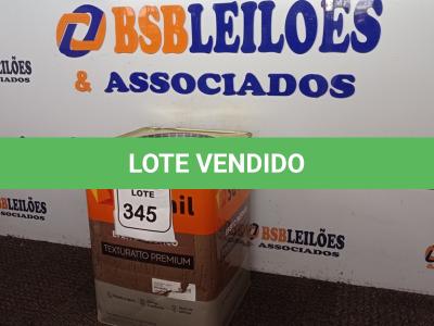 LOTE 345 -  01 LATA DE TEXTURATTO PREMIUM EFEITO RUSTICO SUVINIL BASE. (NO ESTADO) ATENÇÃO! FAZER A VISITAÇÃO ANTES DE ARREMATAR, NÃO SABEMOS SE FUNCIONA. LEILÃO NÃO TEM GARANTIA E NEM DEVOLUÇÃO, SUJEITO A POSSÍVEIS AVARIAS VISÍVEIS/OCULTAS E/OU AUSÊNCIA DE COMPONENTES.