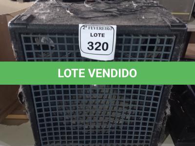 LOTE 320 - 01 CAIXA DE SOM AMPLIFICADA MARCA STANER. (NO ESTADO) ATENÇÃO! FAZER A VISITAÇÃO ANTES DE ARREMATAR, NÃO SABEMOS SE FUNCIONA. LEILÃO NÃO TEM GARANTIA E NEM DEVOLUÇÃO, SUJEITO A POSSÍVEIS AVARIAS VISÍVEIS/OCULTAS E/OU AUSÊNCIA DE COMPONENTES.