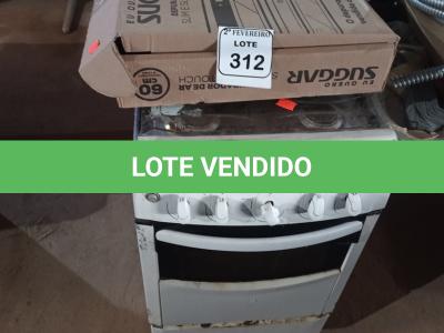 LOTE 312 - 01 DEPURADOR DE AR E 02 FOGÕES 4 BOCAS.  (NO ESTADO) ATENÇÃO! FAZER A VISITAÇÃO ANTES DE ARREMATAR, NÃO SABEMOS SE FUNCIONA. LEILÃO NÃO TEM GARANTIA E NEM DEVOLUÇÃO, SUJEITO A POSSÍVEIS AVARIAS VISÍVEIS/OCULTAS E/OU AUSÊNCIA DE COMPONENTES.