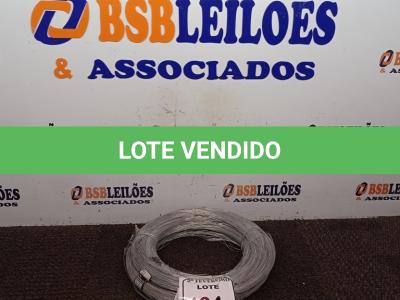 LOTE 194 - 10 KG DE ARAME ZINCADO MACIO BWG22-071MM. (NO ESTADO) ATENÇÃO! FAZER A VISITAÇÃO ANTES DE ARREMATAR, NÃO SABEMOS SE FUNCIONA. LEILÃO NÃO TEM GARANTIA E NEM DEVOLUÇÃO, SUJEITO A POSSÍVEIS AVARIAS VISÍVEIS/OCULTAS E/OU AUSÊNCIA DE COMPONENTES.