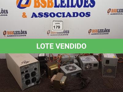 LOTE 179 - 01 NOBREAK MARCA APC, 04 FONTES DE ALIMENTAÇÃO E 03 TRANSFORMADORES. (NO ESTADO) ATENÇÃO! FAZER A VISITAÇÃO ANTES DE ARREMATAR, NÃO SABEMOS SE FUNCIONA. LEILÃO NÃO TEM GARANTIA E NEM DEVOLUÇÃO, SUJEITO A POSSÍVEIS AVARIAS VISÍVEIS/OCULTAS E/OU AUSÊNCIA DE COMPONENTES.