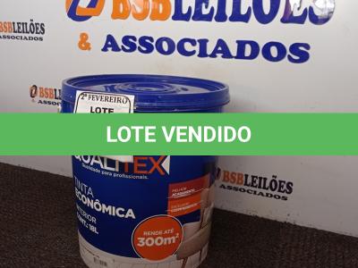 LOTE 271 - 01 GALÃO DE TINTA PARA INTERIOR QUALITEX NA COR PEROLA 18L RENDE ATÉ 300M. (NO ESTADO) ATENÇÃO! FAZER A VISITAÇÃO ANTES DE ARREMATAR, NÃO SABEMOS SE FUNCIONA. LEILÃO NÃO TEM GARANTIA E NEM DEVOLUÇÃO, SUJEITO A POSSÍVEIS AVARIAS VISÍVEIS/OCULTAS E/OU AUSÊNCIA DE COMPONENTES.