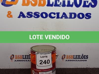 LOTE 240 - 01 LATA DE TINTA ESMALTE SINTÉTICO PARA MADEIRA E METAL 3,6L NA COR BRILHANTE AMARELO OURO MARCA SUVINIL (NOVO).  (NO ESTADO) ATENÇÃO! FAZER A VISITAÇÃO ANTES DE ARREMATAR, NÃO SABEMOS SE FUNCIONA. LEILÃO NÃO TEM GARANTIA E NEM DEVOLUÇÃO, SUJEITO A POSSÍVEIS AVARIAS VISÍVEIS/OCULTAS E/OU AUSÊNCIA DE COMPONENTES.