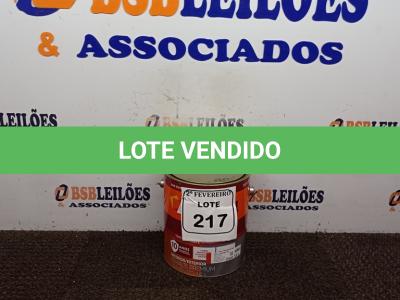 LOTE 217 - 01 LATA DE TINTA ESMALTE SINTÉTICO PARA MADEIRA E METAL 3,6L NA COR BRILHANTE VERMELHO MARCA SUVINIL (NOVO).  (NO ESTADO) ATENÇÃO! FAZER A VISITAÇÃO ANTES DE ARREMATAR, NÃO SABEMOS SE FUNCIONA. LEILÃO NÃO TEM GARANTIA E NEM DEVOLUÇÃO, SUJEITO A POSSÍVEIS AVARIAS VISÍVEIS/OCULTAS E/OU AUSÊNCIA DE COMPONENTES.