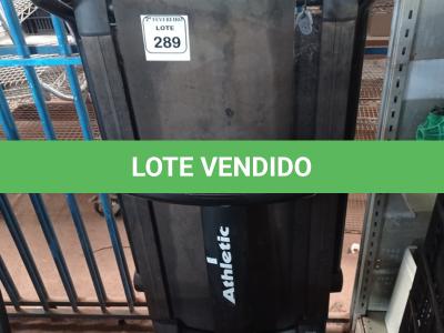 LOTE 289 -  01 ESTEIRA ERGOMÉTRICA. (NO ESTADO) ATENÇÃO! FAZER A VISITAÇÃO ANTES DE ARREMATAR, NÃO SABEMOS SE FUNCIONA. LEILÃO NÃO TEM GARANTIA E NEM DEVOLUÇÃO, SUJEITO A POSSÍVEIS AVARIAS VISÍVEIS/OCULTAS E/OU AUSÊNCIA DE COMPONENTES.