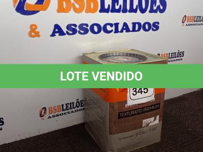 LOTE 345 -  01 LATA DE TEXTURATTO PREMIUM EFEITO RUSTICO SUVINIL BASE. (NO ESTADO) ATENÇÃO! FAZER A VISITAÇÃO ANTES DE ARREMATAR, NÃO SABEMOS SE FUNCIONA. LEILÃO NÃO TEM GARANTIA E NEM DEVOLUÇÃO, SUJEITO A POSSÍVEIS AVARIAS VISÍVEIS/OCULTAS E/OU AUSÊNCIA DE COMPONENTES.