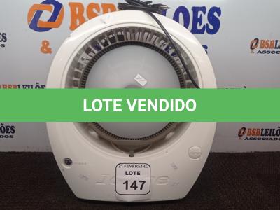 LOTE 147 - 01 CLIMATIZADOR PORTÁTIL MARCA JOAPE 110V. (NO ESTADO) ATENÇÃO! FAZER A VISITAÇÃO ANTES DE ARREMATAR, NÃO SABEMOS SE FUNCIONA. LEILÃO NÃO TEM GARANTIA E NEM DEVOLUÇÃO, SUJEITO A POSSÍVEIS AVARIAS VISÍVEIS/OCULTAS E/OU AUSÊNCIA DE COMPONENTES.