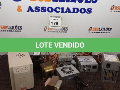 LOTE 179 - 01 NOBREAK MARCA APC, 04 FONTES DE ALIMENTAÇÃO E 03 TRANSFORMADORES. (NO ESTADO) ATENÇÃO! FAZER A VISITAÇÃO ANTES DE ARREMATAR, NÃO SABEMOS SE FUNCIONA. LEILÃO NÃO TEM GARANTIA E NEM DEVOLUÇÃO, SUJEITO A POSSÍVEIS AVARIAS VISÍVEIS/OCULTAS E/OU AUSÊNCIA DE COMPONENTES.