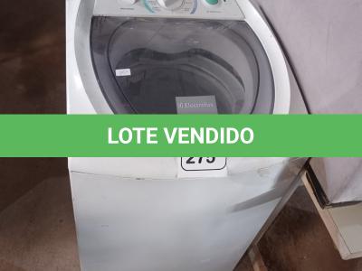 LOTE 275 - 01 MÁQUINA DE LAVAR ROUPAS ELECTROLUX 6KG 220VOLTS. (NO ESTADO) ATENÇÃO! FAZER A VISITAÇÃO ANTES DE ARREMATAR, NÃO SABEMOS SE FUNCIONA. LEILÃO NÃO TEM GARANTIA E NEM DEVOLUÇÃO, SUJEITO A POSSÍVEIS AVARIAS VISÍVEIS/OCULTAS E/OU AUSÊNCIA DE COMPONENTES.