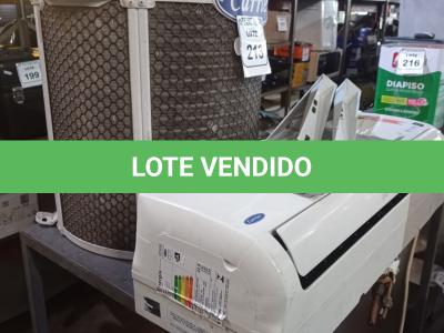 LOTE 213 -  01 AR CONDICIONADO SEM CONTROLE CARRIER 12.000BTUS (NO ESTADO) ATENÇÃO! FAZER A VISITAÇÃO ANTES DE ARREMATAR, NÃO SABEMOS SE FUNCIONA. LEILÃO NÃO TEM GARANTIA E NEM DEVOLUÇÃO, SUJEITO A POSSÍVEIS AVARIAS VISÍVEIS/OCULTAS E/OU AUSÊNCIA DE COMPONENTES.