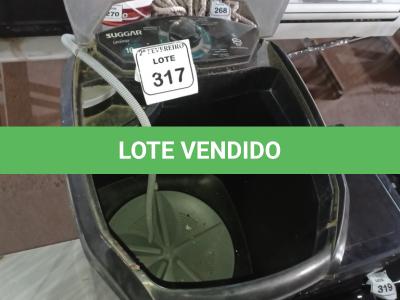 LOTE 317 - 01 TANQUINHO 10KG MARCA SUGGAR. (NO ESTADO) ATENÇÃO! FAZER A VISITAÇÃO ANTES DE ARREMATAR, NÃO SABEMOS SE FUNCIONA. LEILÃO NÃO TEM GARANTIA E NEM DEVOLUÇÃO, SUJEITO A POSSÍVEIS AVARIAS VISÍVEIS/OCULTAS E/OU AUSÊNCIA DE COMPONENTES.